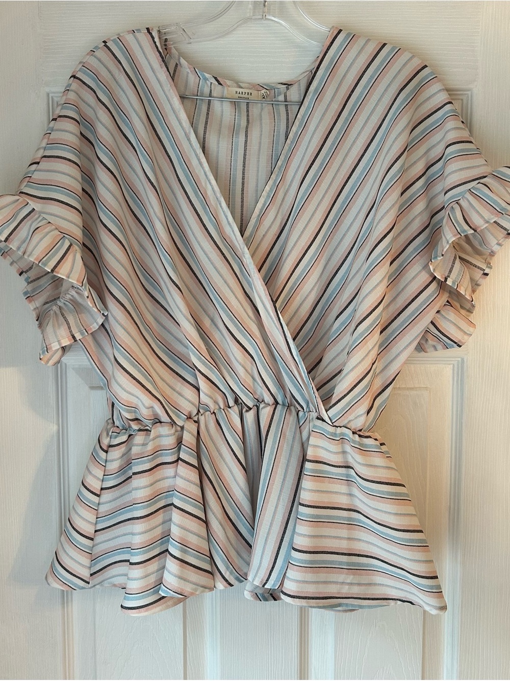 Pastel Striped Peplum Blouse + Tank top for underneath